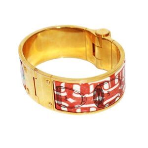 Hermes Charnière GM Bracelet Bangle Gold Color KH • OH